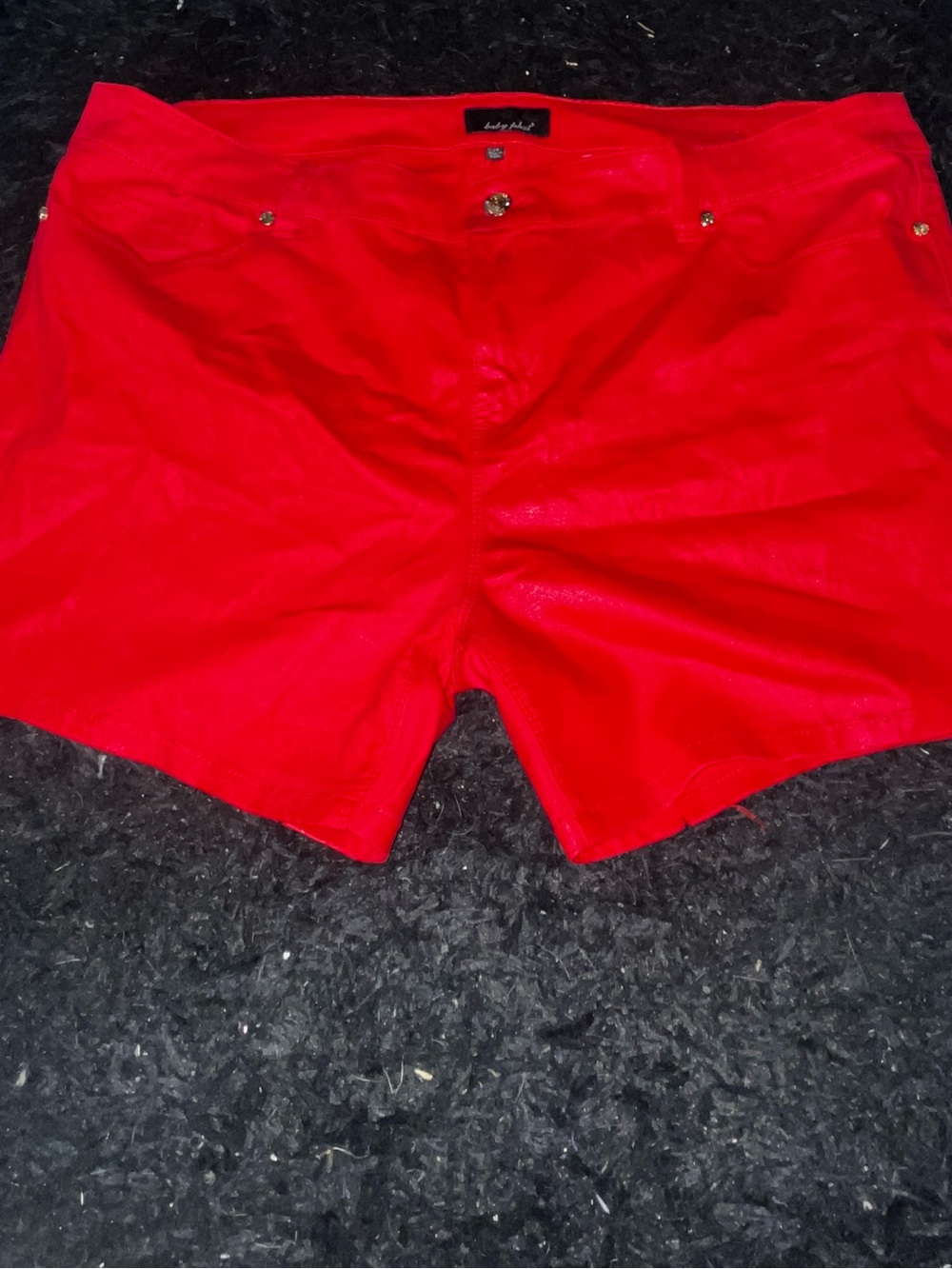 Baby Phat red shorts with gold button detail, size 24 Plus